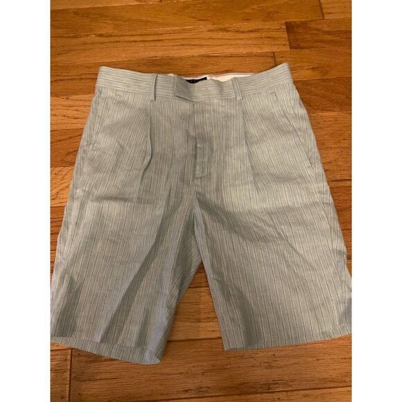 ASOS Design, women's light blue, striped cotton bermuda shorts size W30 - Picture 1 of 9